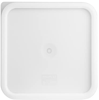 Vogue CF051 Square Food Storage Container Lid 295x295mm, White Large | Creates a secure seal to prevent leaks, shield ingredients from cross-contamination and prolong food freshness.