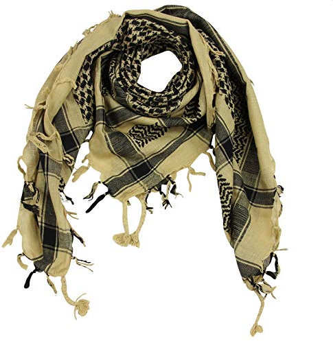 Freak Scene Superfreak Palituch - beige - schwarz - 100x100 cm - Pali Palästinenser Arafat Tuch - 100% Baumwolle