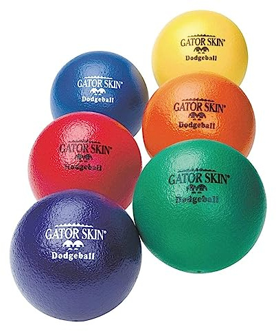 S&S Worldwide Gator Skin Foam Dodgeballs - Easy Grip Starter Balls, Low Density Foam for No Sting, Durable Coating, Tear and Puncture Resistant, 6 inch Small Size for Kids, Multicolor, 6 Pack