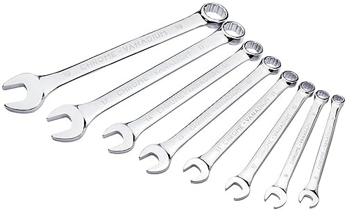 Draper 35161 Hi-Torq Metric Short Pattern Combination Spanner Set, Silver, 8 Pieces