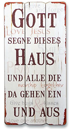 Wandbild Vintage Gott segne dieses Haus Holz Deko