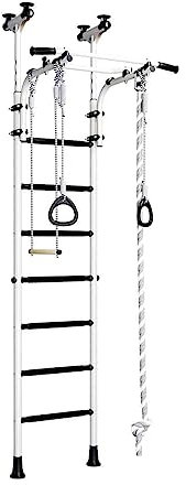 5 Comet, innen Spielplatz Set, Gorilla Gym, Teen Home Gym, weiß Farbe, Wandstange, Gymnastik Ringe, Trapeze, Kletterseil, sportkid