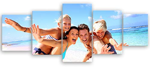 ge Bildet hochwertiges Leinwandbild XXL - Ihr eigenes Foto - Ihr Wunsch-Motiv auf Künstler-Leinwand - 200 x 80 cm mehrteilig (5 teilig) 1463