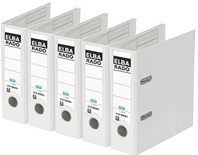 ELBA Ordner rado plast, A5 hoch, 75 mm, Karton PVC weiß 5