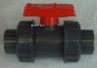 PVC Kugelhahn 32 mm mit 2 x Klebemuffe, 2 x Verschraubg.