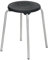 Stapel-Hocker Edelstahl Modell 3258, Höhe 58 cm, Sitz schwarz von Lotz