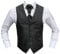 MMUGA Hochzeitsweste Set mit Plastron Schwarz 50