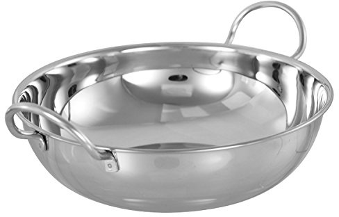 New 15CM Stainless Steel Indian BALTI KARAHI Metal Curry Serving Table Dishes Bowl | Home Kitchen RESTARAUNT Catering | Eating Serving | Mirror Finish