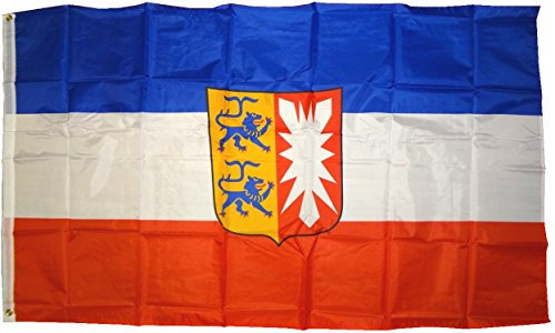 TOP QUALITÄT !! Fahne SCHLESWIG-HOLSTEIN mit Wappen Flagge, Grösse: ca. 90x150 cm, Ordentliche Stoffqualität - KEINE hauchdünne Chinaware - Stoffgewicht ca. 110 gr/m2