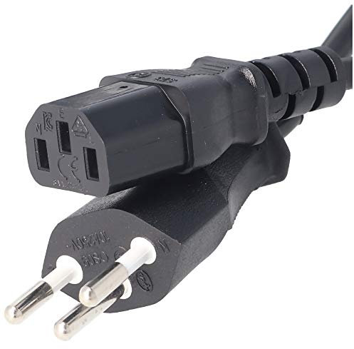 Netzkabel mit Schweiz-Stecker für IEC-Buchse C13, Stromkabel Schweiz mit 3 Pin