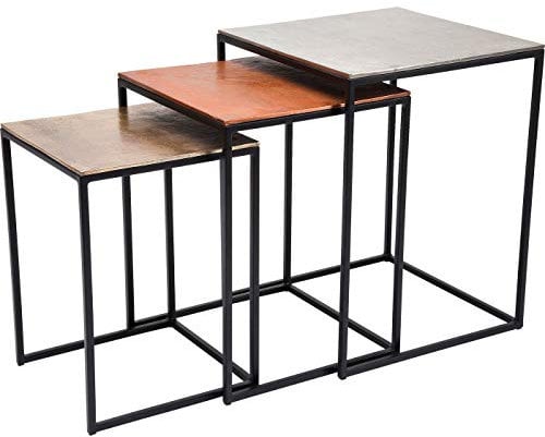 Kare Design Beistelltisch Loft Square, Gold, Silber, Bronze Vintage (3/Set), 52x41x41cm (H/B/T)