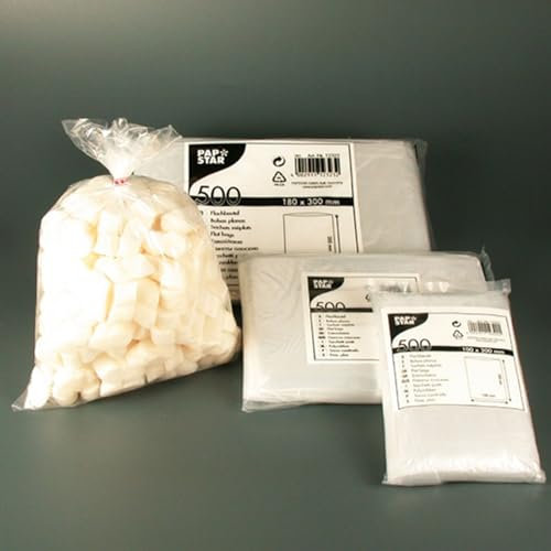 PAPSTAR 2000 Flachbeutel, LDPE 50 cm x 30 cm transparent, 19 My