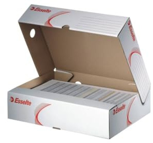 Esselte 128004 Archivschachtel, 80mm, A4, Wellpappe, weiss