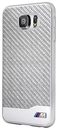 BMW Real Carbon Faser Harte Tasche für Samsung Galaxy S6 Silber