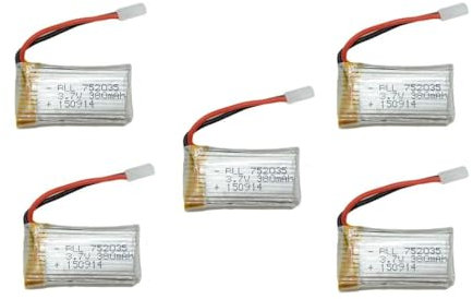 Hometalks® para HUBSAN original 5pcs 3.7v 380mAh Lipo batería para HUBSAN X4 H107c H107d H107l Rc Quadcopter + 1pcs gratuito Hometalks mosquetón