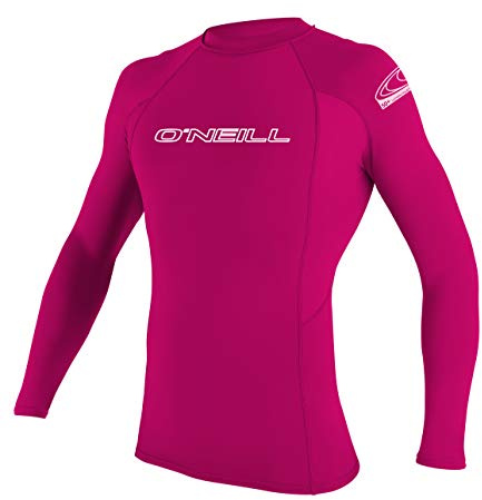 O'NEILL - Camiseta para Surf Infantil, Manga Larga, Cuello Redondo, Rosa - Rojo Sandía, Talla:6