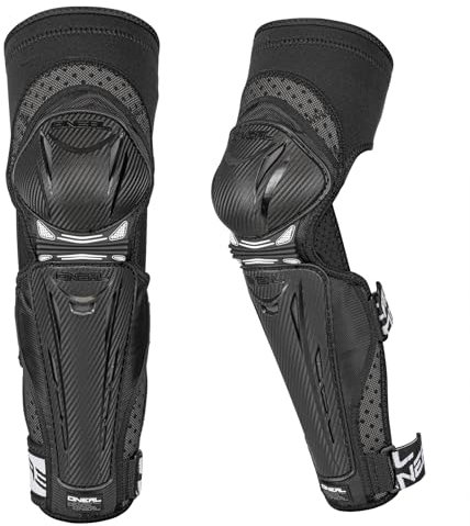 O'NEAL Ginocchiere e Parastinchi I BMX MTB Downhill I Protezioni per Ginocchia e Stinchi Leggere e Confortevoli I Park FR Carbon Knee Guard V.17 | Nero Bianco | Taglia L