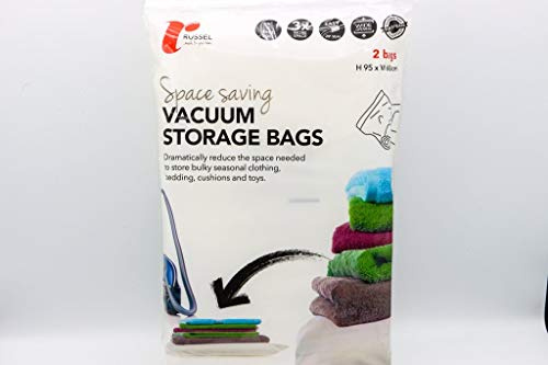 H & L Russel 2-Way Vacuum Storage Bags, Set of 2, 95 x 60 cm