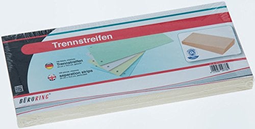Büroring Trennstreifen chamois 10,5x24cm, 190g/qm Karton, gelocht