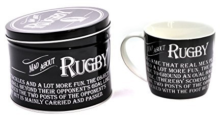 Arora Ultimate Gift for Man 8815 Rugby Mug in Tin, Ceramic, White