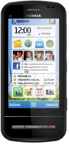 Nokia C6 – 00 nero – Smartphone, SIM unica, Symbian OS, minisim, GPRS, hscsd, HSDPA, WCDMA, Control scorrevole)