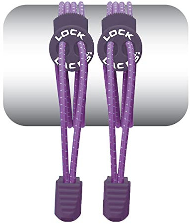 LOCK LACES - Elastic No Tie Shoe Laces - One Size Fits All for Kids and Adults - Elastic No Tie Shoelaces, Purple