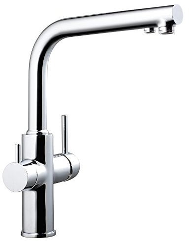 Clever 97806 Grifo de Cocina Monomando Agua Tratada Caiman, 2 Salidas, Cromado