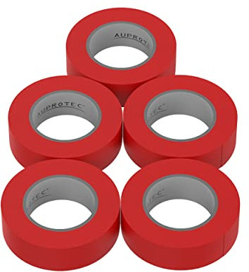 AUPROTEC 5X Isolierband rot 15mm x 10m VDE Isoband PVC Elektriker Klebeband DIN EN 60454-3-1