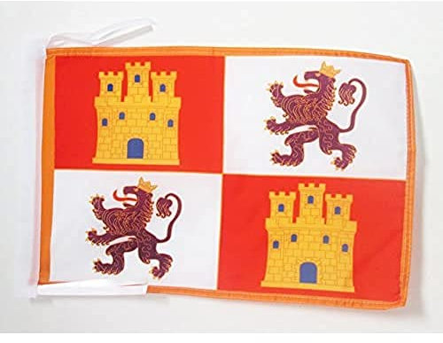 AZ FLAG - Flagge Krone Von Kastilien 1230-1715 - 45x30 cm Mit Kordel - Kastilien Fahne 30 x 45 Cm - Flaggen