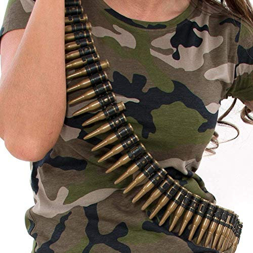 Army 60 long Bullet Belt Fancy Dress Accessory