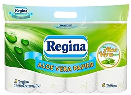 Regina Aloe Vera Toilettenpapier 3-lagig, 8 x 150 Blatt