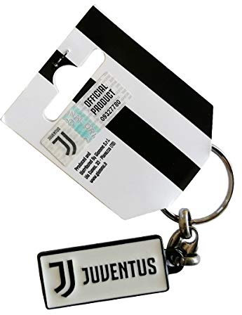 Juventus Turin - Schlüsselanhänger Logo - Weiss Metall 7 cm