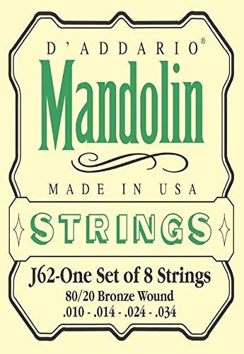 D'Addario J62 80/20 Bronze Light (.010-.034) Mandolin Strings