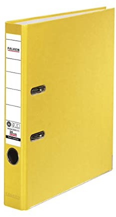 Original Falken Recycolor Umwelt-Ordner Öko. Made in Germany. Farbiger Papierbezug außen 5 cm schmal DIN A4 gelb Ringordner Aktenordner Briefordner Büroordner Pappordner CO2-Neutral Blauer Engel