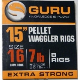 Guru Hair-Rig-Haken mit Bait-Band für das Angeln mit dem Pellet Waggler, Vorfachlänge: 15 / ca. 38,1 cm 46