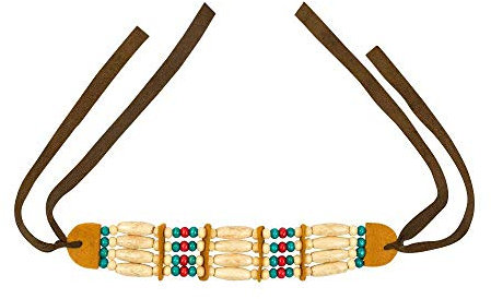 Boland 44130 - Indianer Halskette für Damen oder Herren, Modeschmuck für Faschingskostüme, Indianerin Kostüm, Indianerhäuptling, Kostüm Zubehör, JGA