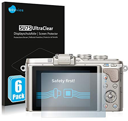 Savvies 6 Stück Schutzfolie für Olympus PEN E-PL8 Displayschutz-Folie Ultra-Transparent