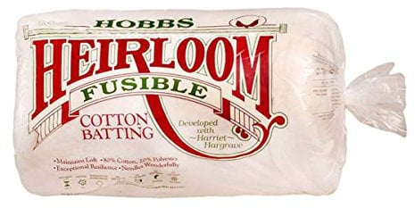 Hobbs Heirloom Fusible Blend: 45 x 60in (Crib), Cotton, White