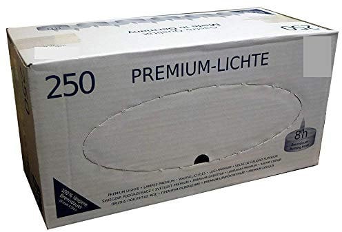 250 St. Teelichte, 8 Std. Brenndauer, Ø 38 mm,  Nightlights, Premium-Qualität im Aluminiumbecher, Hillfield®