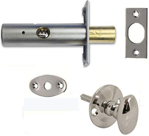 Polished Chrome Oval Thumb Turn with Door Security 60mm Rack Bolt