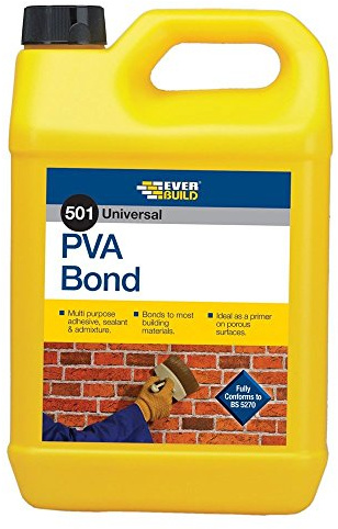 Everbuild 501 5 Litre PVA Multi Purpose Adhesive Bonding Agent (4 Pack)