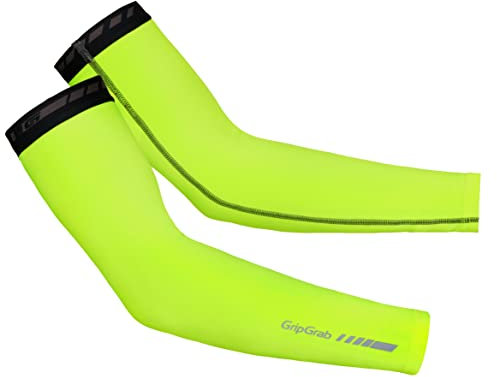 Gripgrab Ciclismo Classic Térmicos Antideslizantes Manguitos Bicicleta Montaña y Carretera Calentadores de Brazos para Invierno Negro, Adultos Unisex, Amarillo Neón, S