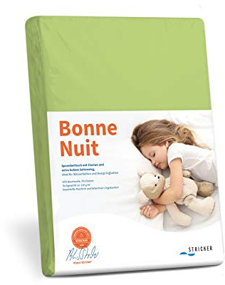 Bonne Nuit Elastan Spannbetttuch Baumwolle Stretch 220 g/m²- Steghöhe bis 40 cm Bettlaken für Boxspringbetten Wasserbetten - Größe 180x200 - 200x220 kiwi