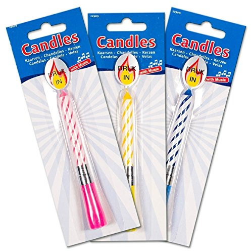 Geburtstagskerze mit Musik Happy Birthday, farblich gemischt, ca. 10,5
