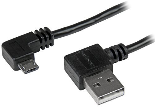 StarTech.com 2m 6 ft Micro-USB Cable with Right-Angled Connectors - M/M - USB A to Micro B Cable - 6ft Right Angle Micro USB Cable (USB2AUB2RA2M)