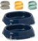 CAT CENTRE 2 x 0.2L Non-Slip Food & Drink Pet Cat Kitten Dog Puppy Small Animal Water Dish Feeder Multifunctional ECO Colour Grade Bowls Set in Dark Blue
