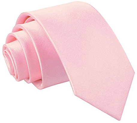 DQT Cravate satinée unie pour garçon À partir de 8 ans - Rose - Taille Unique