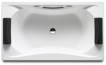 Baignoire droite ROCA Becool 180 x 90 vidage centré acrylique blanc brillant avec 2 dossiers