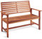 VonHaus Garden Bench - Natural 2 Seater Hardwood Outdoor Bench with Armrests - Wooden Garden Seating for 2 People - for Patio & Terrace - Wooden with Teak Oil Coating - Cannes