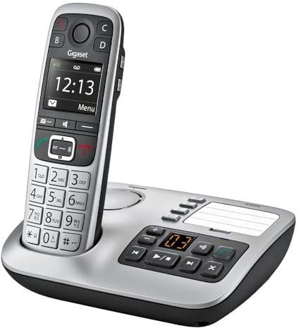 Gigaset E560A - Telefono Cordless DECT con Segreteria, Tasti Grandi, Numeri sul Display Grandi, Tastiera Illuminata, Suonerie e Audio Potenziato, Tasto SOS, Grigio [Versione Italiana]